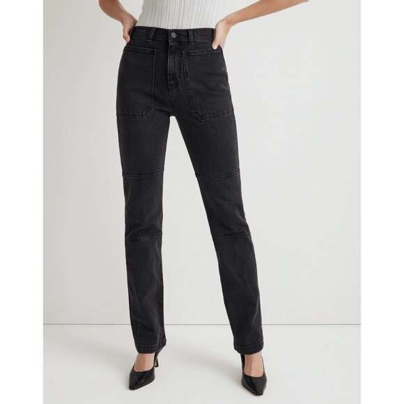Madewell The '90s Straight Utility Jean Black - Picture 1 of 10